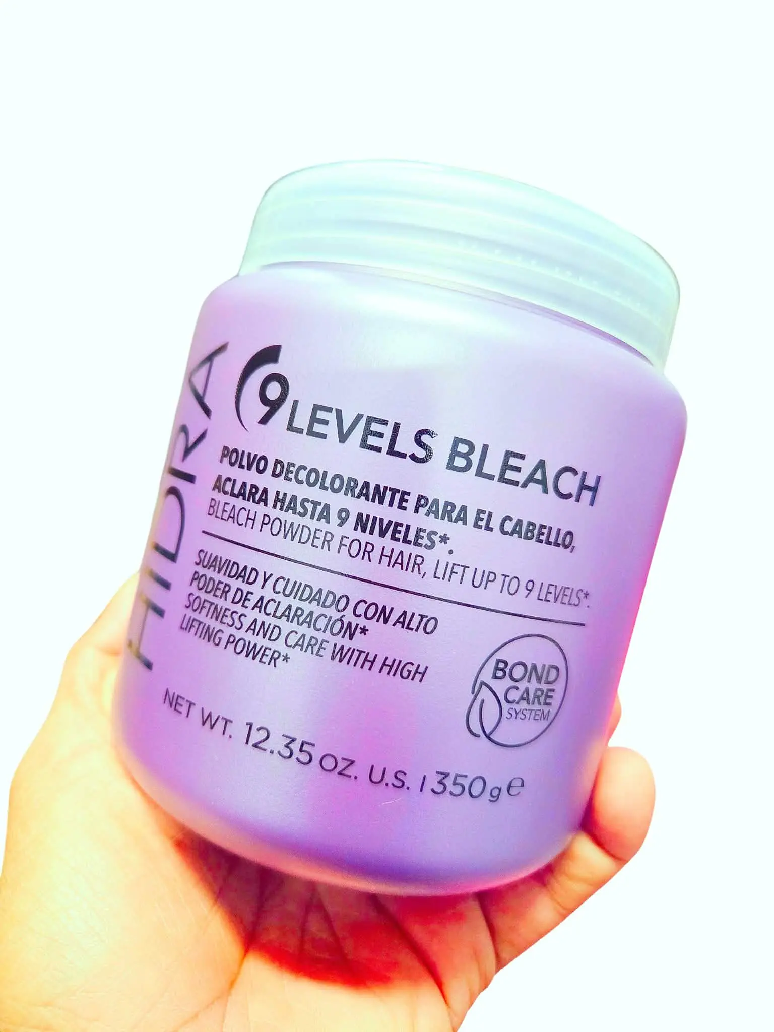 HIDRA Color Solid Hair Lightener Powder - 9-Level Lift Bond Care System, Professional 12.35oz (400ml) Bleach for Color Correction, All Skin Types, Youth-Focused Hair Care