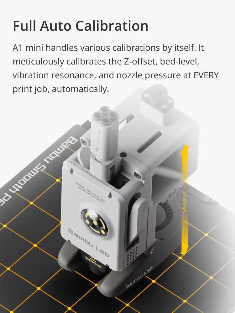 Bambu Lab A1 Mini 3D Printer, Support Multi-Color 3D Printing, Set Up in 20 Mins, High Speed & Precision, Full-Auto Calibration & Active Flow Rate Compensation, ?48 dB Quiet FDM 3D Printers