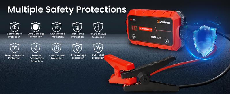 SuntNeew GC400 20000mAh Winter Savior Car Jump Starter Jumper Box Booster Power Bank Battery Charger High Capacity Portable & Versatile for Car Battery Emergency Light Charging Compact