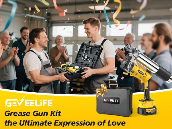 GEVEELIFE Aluminum Electric Grease Gun - 10,000 PSI, 2×2000mAh Cells, Fast Charger, 90° Swivel Coupler, Works with Bulk/Cartridges Grease for Farm, Truck, Fathers Day Gift, Led Lights, Batteries, 90° Swivel Reach,toolupgrade
