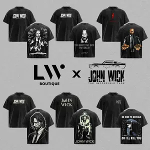 (COLLECTION) john wick v2 t-shirt | action movie graphic tee | vintage wash oversized streetwear | assassin film aesthetic shirt | dark cinema style Oversized Sleeveless