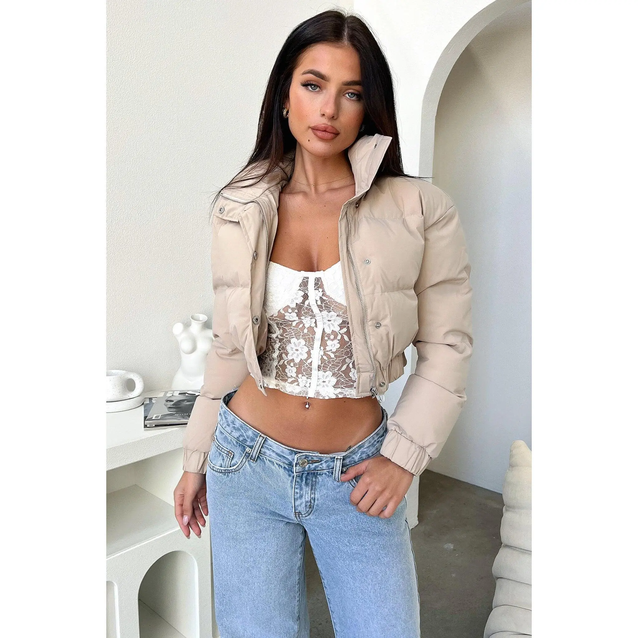 Manchester Puffer Jacket - Beige