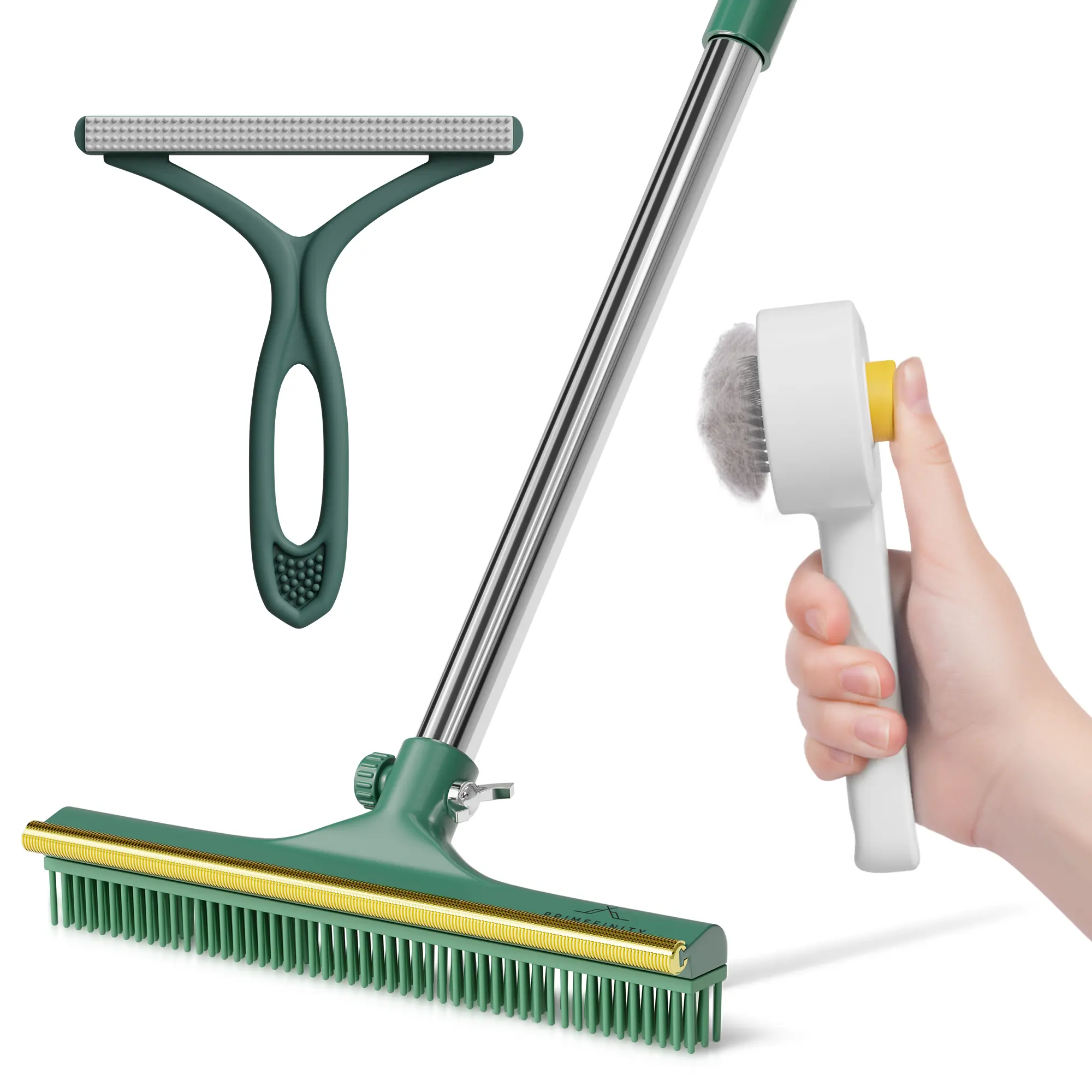 Carpet Rake for Pet Hair Removal, 60” Long Handle – Heavy-Duty Pet Hair Remover for Carpets, Rugs & Mats Cat Dog Fur Rakes Scraper Carpet Broom for Carpets with Copper Teeths
