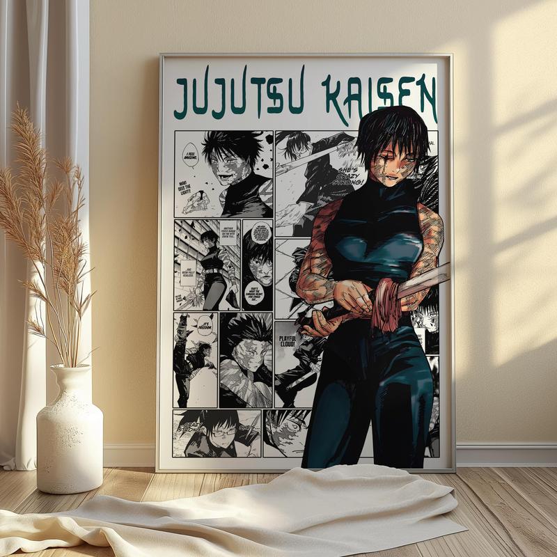 Jujutsu Kaisen Maki Poster Matte, Maki Zenin Character Print, Manga Room Decor, Anime Wall Art