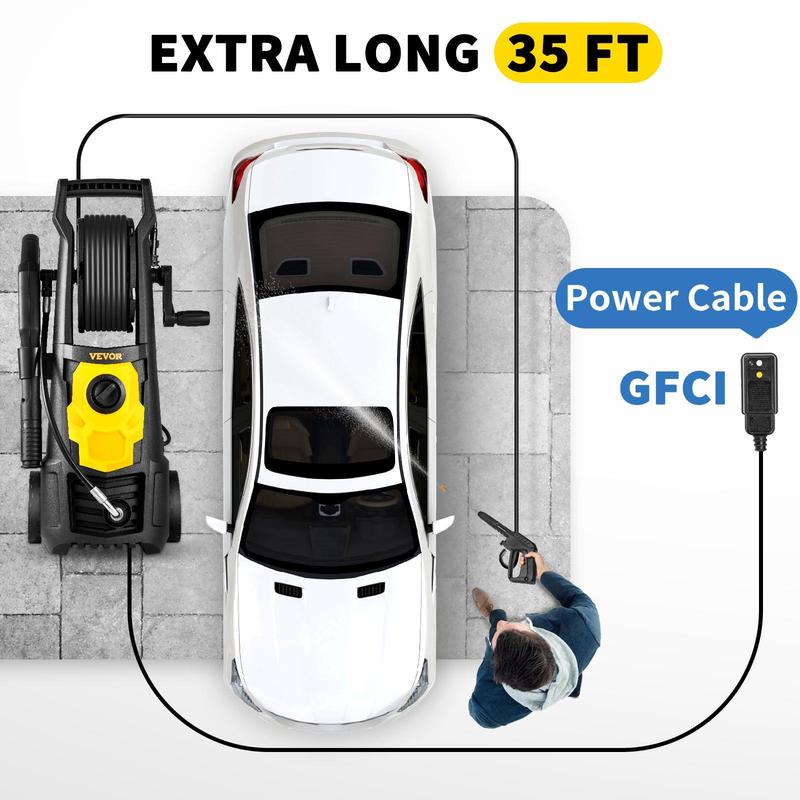 VEVOR Electric Pressure Washer, Various specifications, Max 1.76 GPM Power Washer, 5 Quick Connect Nozzles, Foam Cannon, Portable to Clean Patios, Cars, Fences, Driveways, ETL Listed