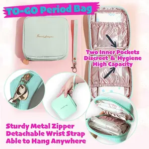 First Period kit for Girls | 22 PC Period Packs for Young Girls First Time | First Period Gift for Teen Girls with Sanitary Pad Storage Bag, Wipes, Bracelet, Eye Mask, Socks and More(Mint)