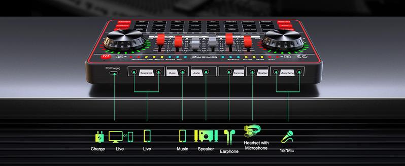 Tenlamp G3-Q8 Podcast Microphone bundle Live Sound Card Streaming Audio Mixer, Podcast Equipment with Voice Changer/Audio Interface for Live Streaming/Singing/Content Creation, with Voice Effects Soundboard Tenlamp G3-Q8 Podcast Microphone bundle Live Sound Card Streaming Audio Mixer, Podcast Equipment with Voice Changer/Audio Interface for Live Streaming/Singing/Content Creation, with Voice Effects Soundboard