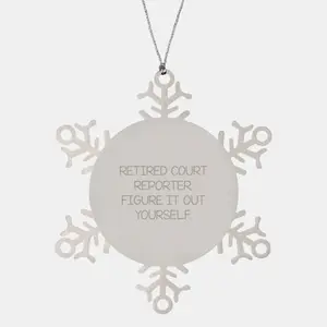 Court Reporter Christmas Unique Gift, Funny Snowflake Ornament, Gifts from Family to Friends, Unique Christmas Unique Gifts for Court Reporters