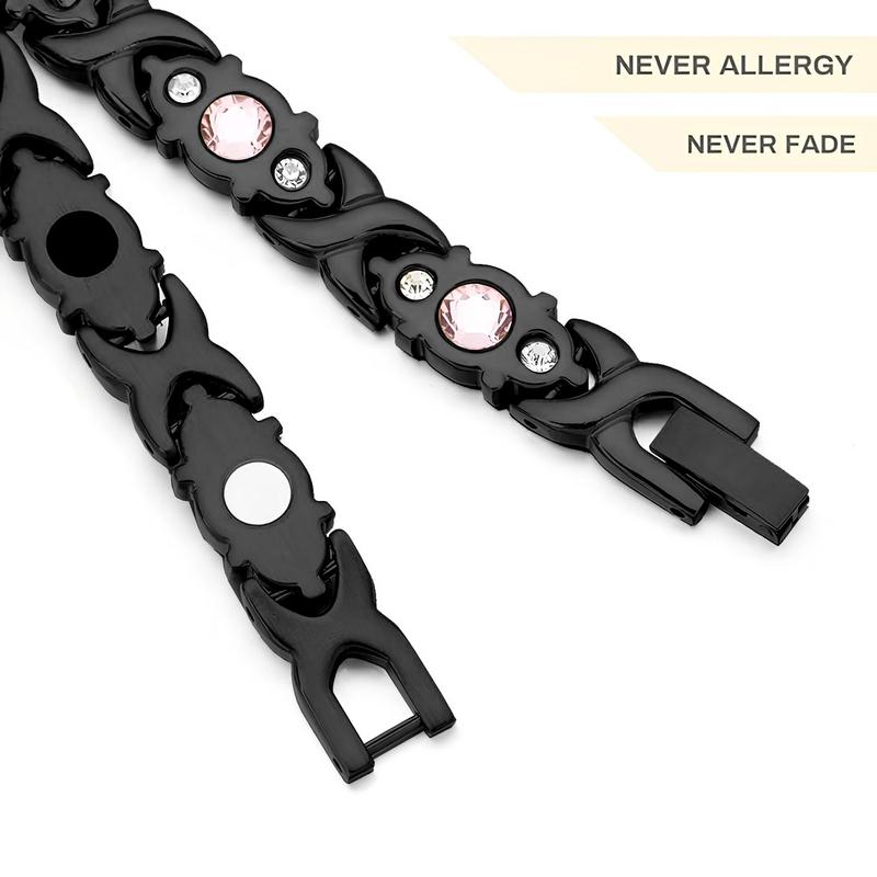 SGGUI Energy Magnet Bracelet, Eco-Friendly Ultra Strength Magnetic Bracelet with 3500 Gauss Magnets & Sparkling Cubic Zirconia, Charm Bracelet Modern Fashion Accessories Jewelry Gift Valentine's Day gifts New year