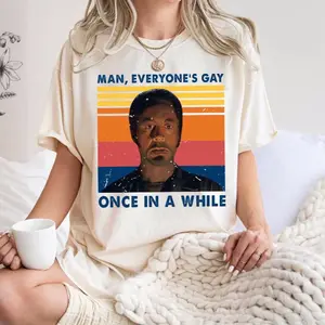Man Everyone's Gay Once In A While Vintage T-Shirt, Tropic Thunder Movie Shirt, Meme Shirt, Funny Tee, Unisex