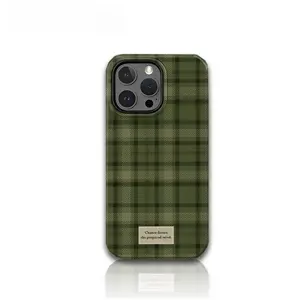 JIACC Green Vintage Plaid Phone Case for iPhone 17 ProMax Plus Air 16 15 14 13 12 11 X XR & SamsungS25 S24 S23 S22 Ultra, Aesthetic Protective Cover Tough Phone Case Unique gift options