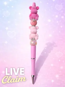 (Live claim) Double Stack Plastic Beaded Writing Pen