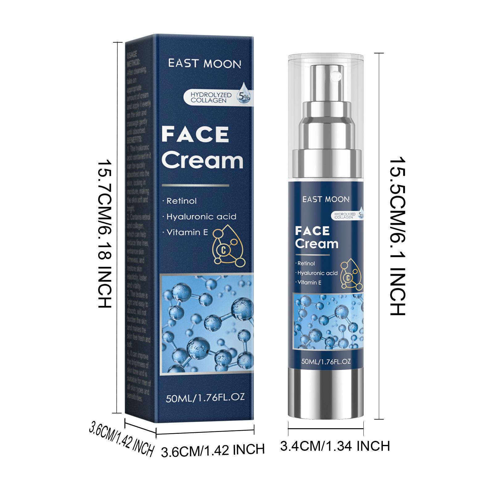 Men's Face Cream Moisturizer - Anti-Aging Cream For Men, Collagen, Retinol & Hyaluronic Acid - Day & Night - Facial Skin Care- Anti Wrinkle Daily Gentle