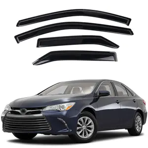 4PCS Window Visors for 2015-2017 Toyota Camry Sedan Smoke Tinted Acrylic Tape-On Vent Shade Rain Sun & Wind Deflector Black Car Accessories