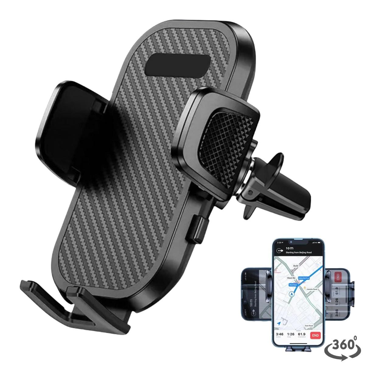 360° Rotation Navigation Holder Carbon Fiber Car Air Vent Clip On Phone Mount, One-Touch Release, Shockproof Phone Holder Stand, Universal Fit for iPhone 11-17 Series Samsung S20-S24 Series Google Pixel 4-7 Series All 4-7" Smartphones 360° Rotation Navigation Holder Carbon Fiber Car Air Vent Clip On Phone Mount, One-Touch Release, Shockproof Phone Holder Stand, Universal Fit for iPhone 11-17 Series Samsung S20-S24 Series Google Pixel 4-7 Series All 4-7" Smartphones