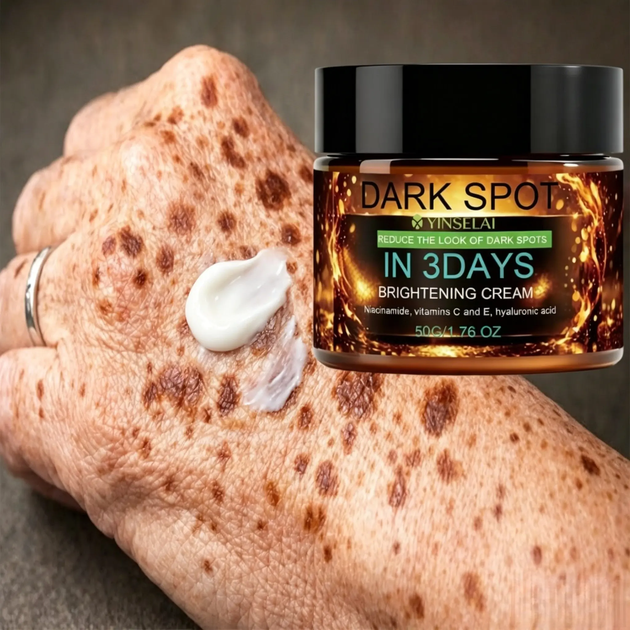 Unisex Dark Spot Brightening Cream with Niacinamide, Hyaluronic Acid, Vitamin C and E, Reduces Dark Spots and Age Spots, Brightens Skin, Evens Skin Tone, Light Formula, Brightening Moisturizer
