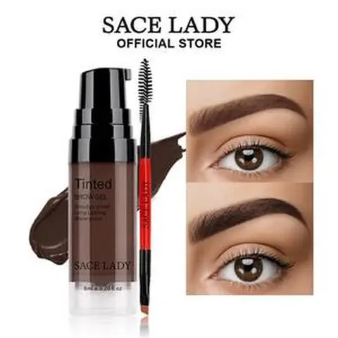 SACE LADY 3D Tinted Brow Fixing Gel - 6ml Flawless Makeup Product for Adults, 24-Hour Waterproof Smudge-Proof Hold Anti-Fade Silica Dye Paste, Summer 3D Brow Shaping Smooth Natural Look (3 Years Shelf Life)