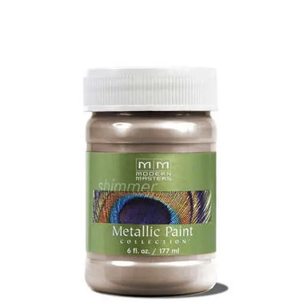 MODERN MASTERS ME289 6 oz. Brass Metallic Paint - Ideal for Lamps, Walls, Rolled, Brushed & Carved Surfaces to Create Unique Finishes, Ceilings