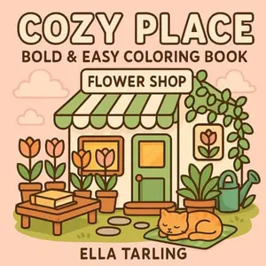 Cozy Place: Bold & Easy Coloring Book for Kids and Adults