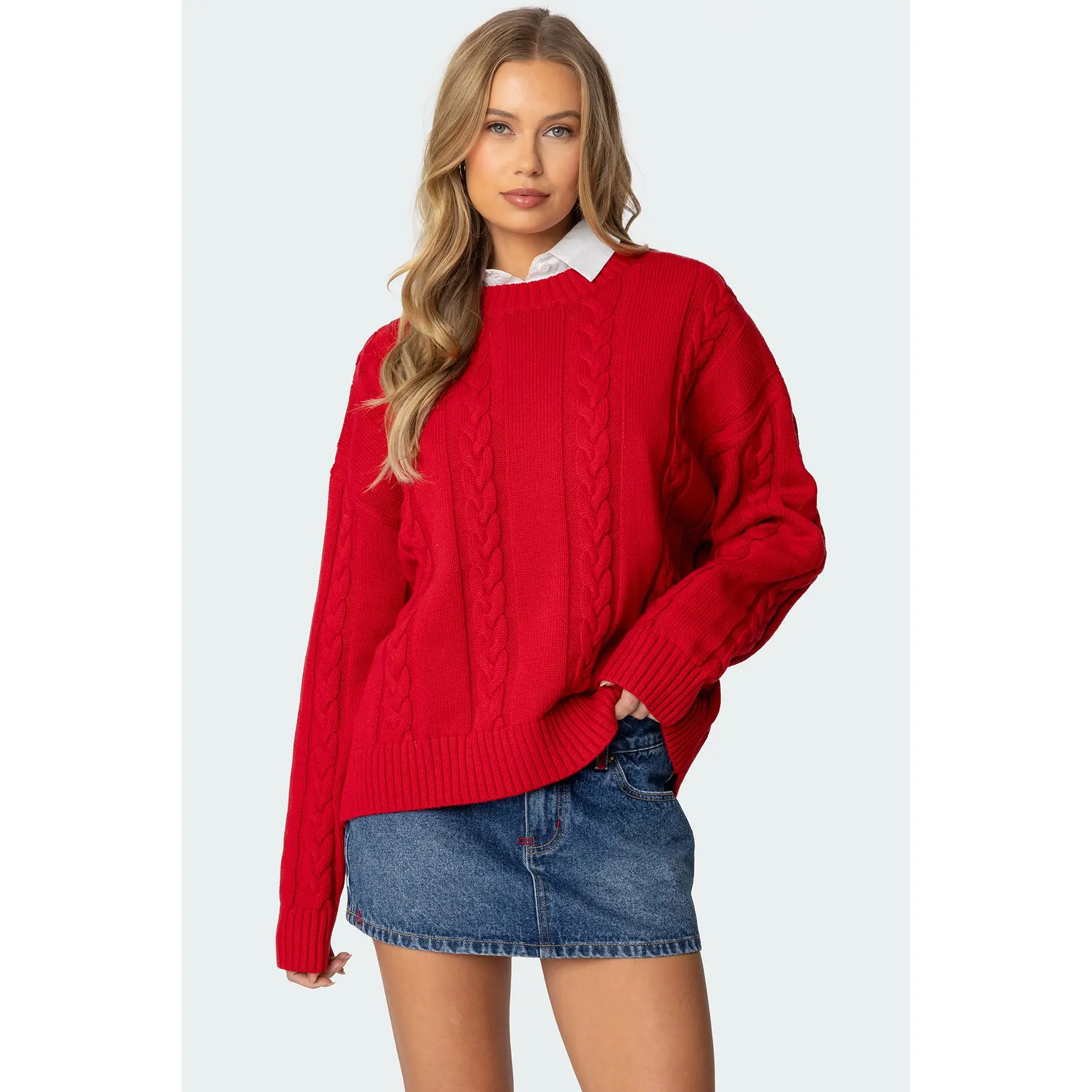Acacia Oversized Cable Knit Sweater