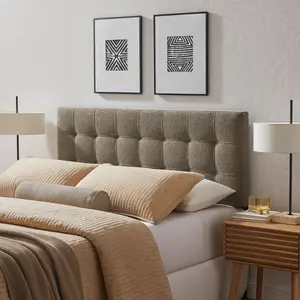 Lily Upholstered Full Size Headboard in Taupe Lily Upholstered Full Size Headboard in Taupe