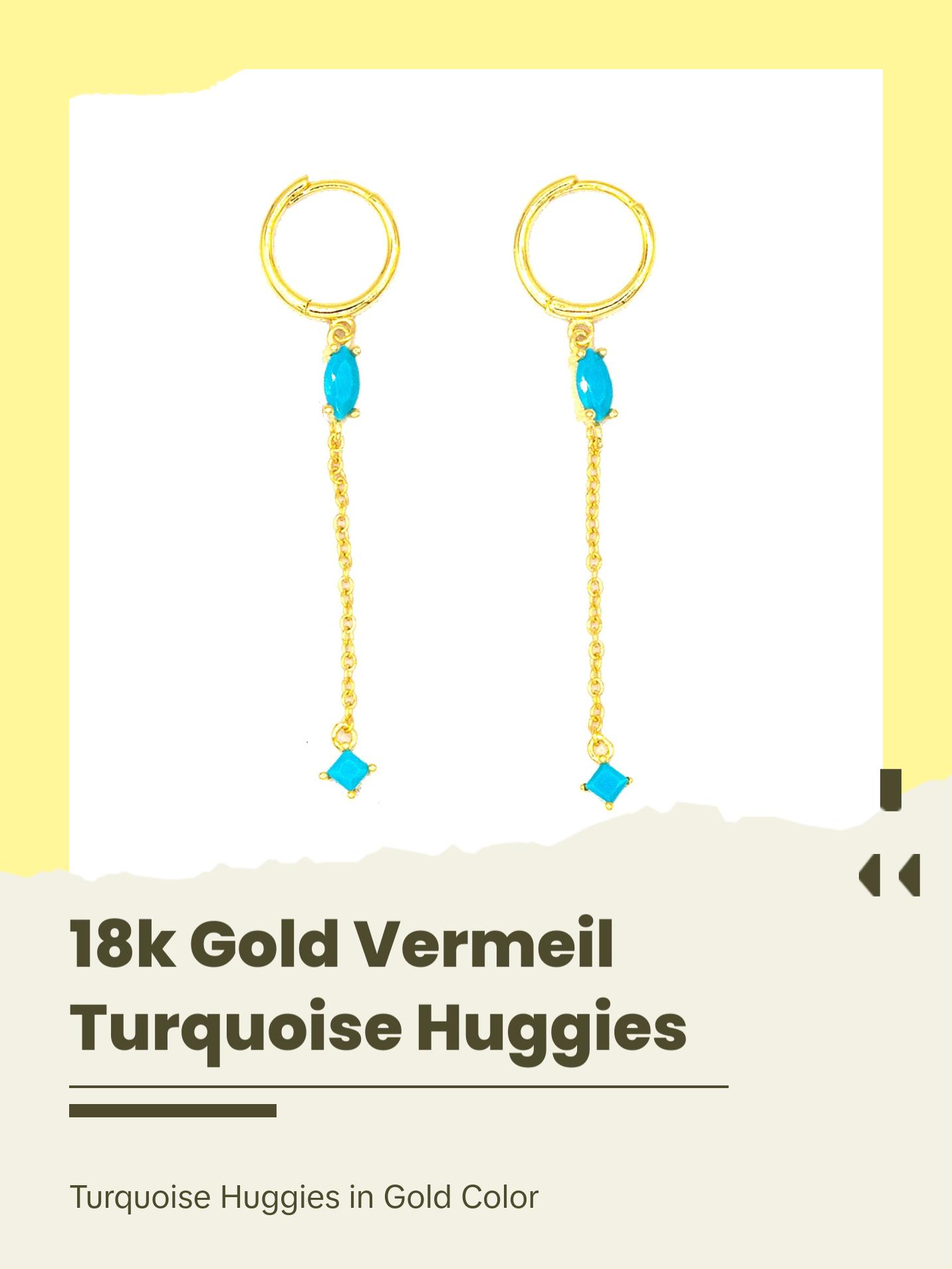 Elegant Turquoise Huggie Earrings