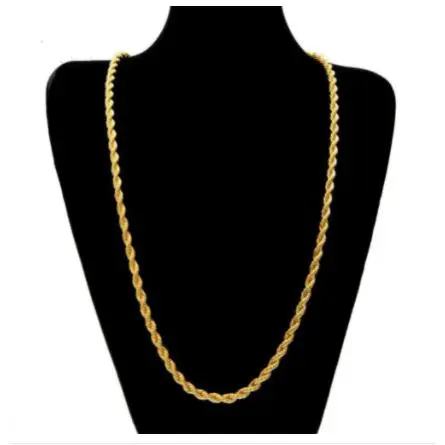2mm Fried Dough Twists Chain - Gold -26