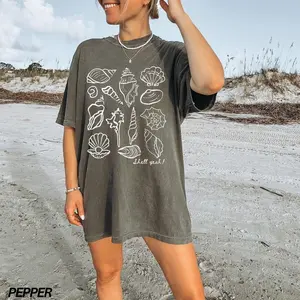 Comfort Colors Seashell Shirt, Fisherman Aesthetic Shirt, Beach Shirt, Shell Yeah Tshirt, Womens Fisherman Aesthetic, Beach Vibes Shirt