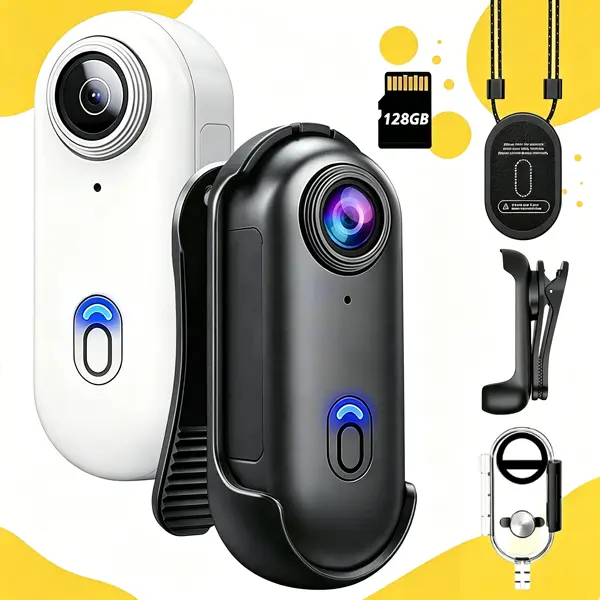 NUISK Thumb Action Camera, POV First‑Person Body Cam, Waterproof Case & Magnetic Accessory Included, Ultra‑Compact Hands‑Free, Only for U3 Memory Card, Photo Video Recording for Cycling Vlog Travel Work, Lens ,Picture