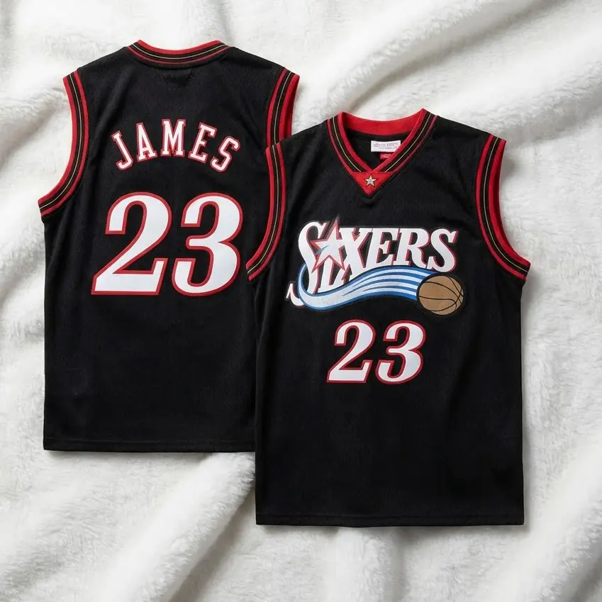 Men's Black Basketball Jersey NO.23 James, Breathable Mesh Sports Tank Top, Basketball Jersey Of Fans