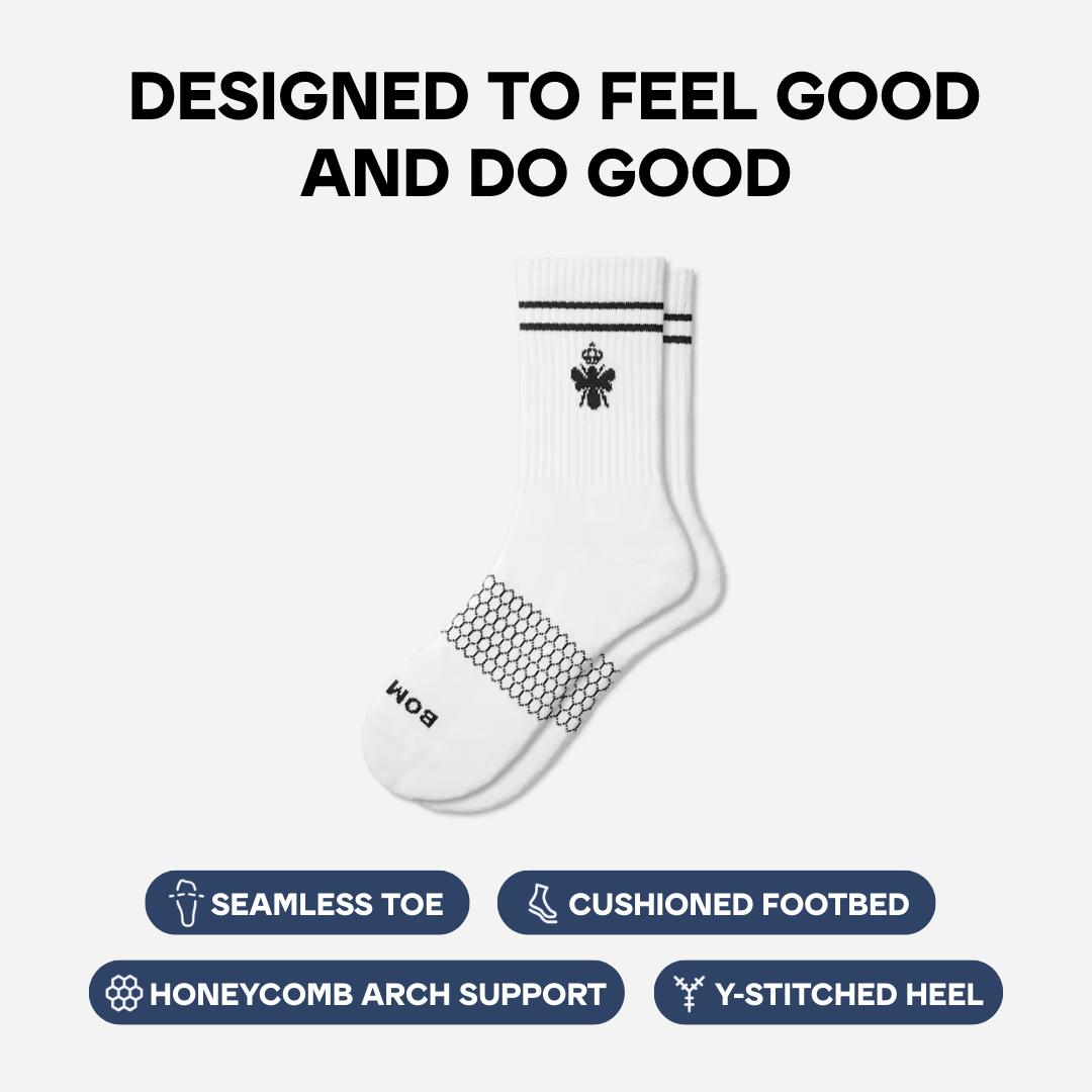 Bombas Originals Half Calf Socks - All-Day Comfort & Secure Fit – Cushioned Footbed, Seamless Toe, Arch Support & Stay-Up Design - Men's, Women's, Unisex