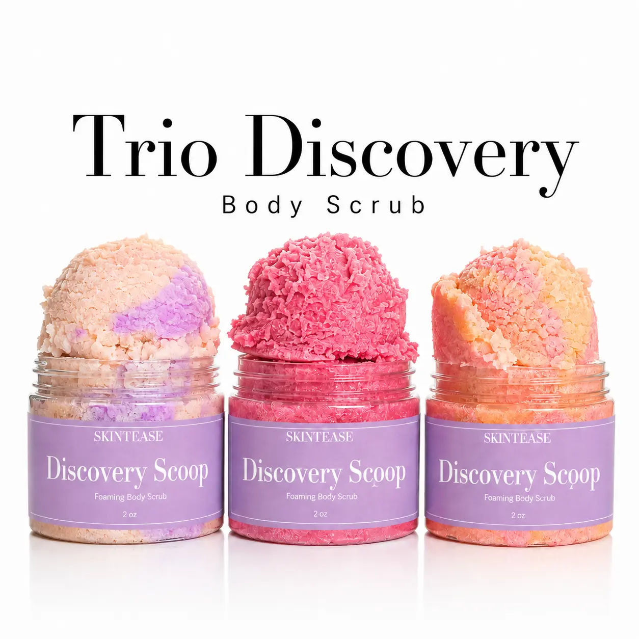 Trio Foaming Body Scrub, Fragranced with Coconut-Vanilla Scent, Golden Sugar Infused for Exfoliation & Smooth Skin