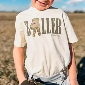 Baller Baseball Glove Youth and Adult T-Shirt, baseball shirt, toddler clothes, Baseball Stuff For Youth, camo shirt, funny tee, country boy clothing, Game day outfit, Trending tee, Youth Clothing, family shirt, summer outfit, birthday gift