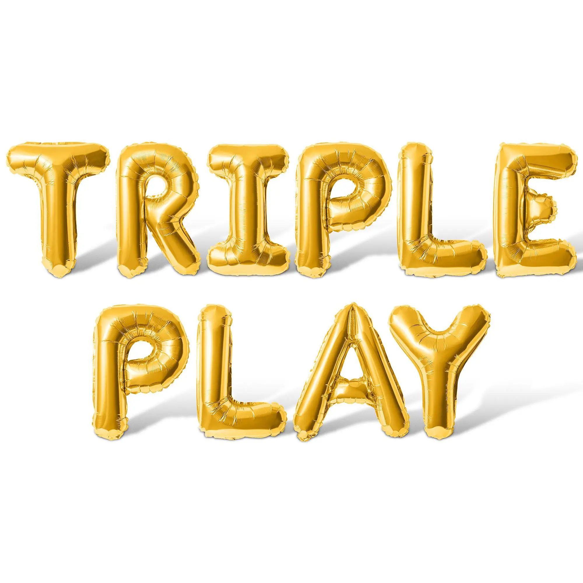 Letter Balloons - TRIPLE PLAY 16" Inch Alphabet Letters Foil Mylar Balloon 3rd Birthday Party Banner