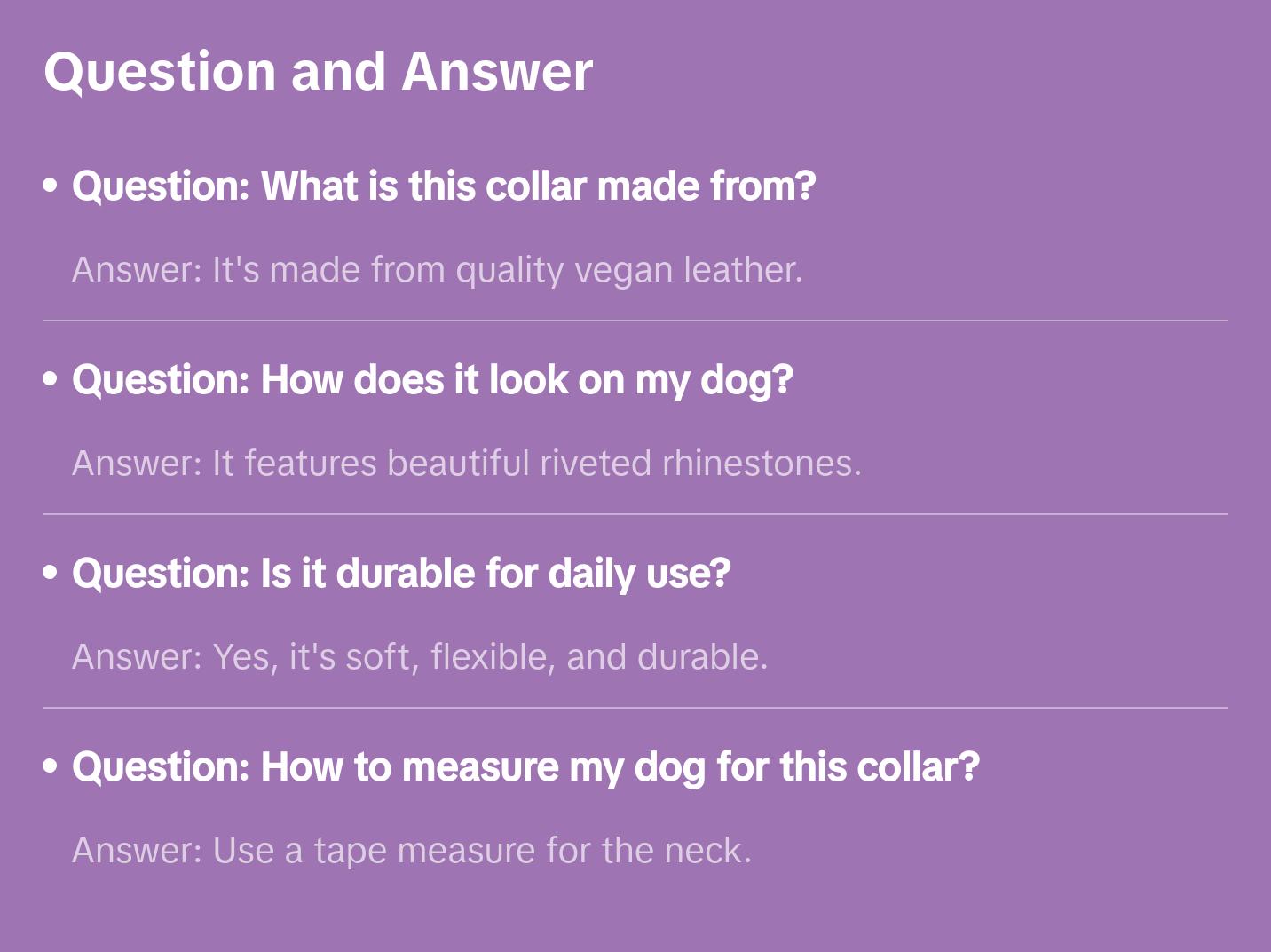 Deep Purple Dog Collar