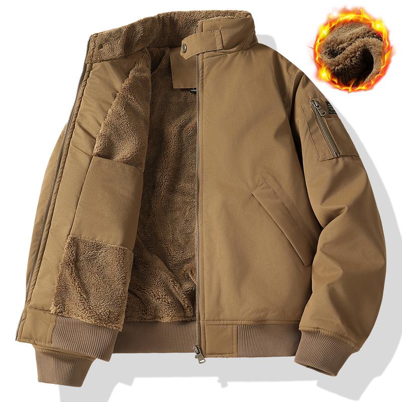 Men'S Heavyweight Winter Jacket - Thermal Insulated Zip-Up Coat with Stand Collar, Long Sleeve Cold Weather Outerwear, Front Pockets - Formal & Casual Outerwear for, Thick, Winter Clothes For Men, Winter Jacket For Men