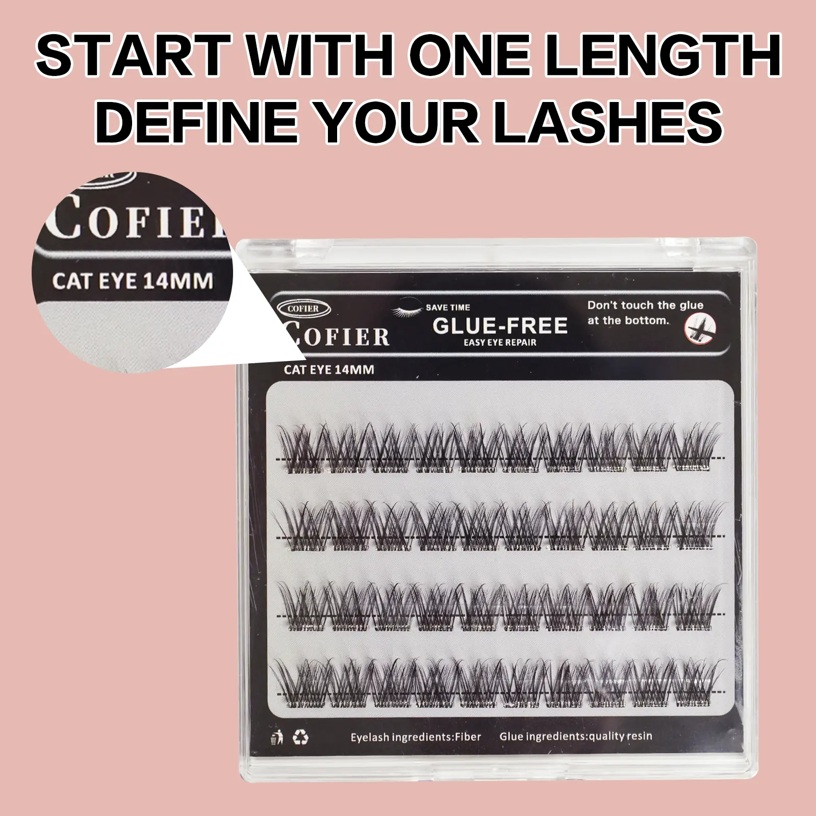 No-Glue Lash Clusters, 40 PCS Press-On Self-Adhesive Eyelashes, Lightweight & Gentle Cosmetic Makeup for a Flawless Natural Look, Beginner-Friendly (10-14mm), Cluster Lashes, Natural Lash Clusters,back to school