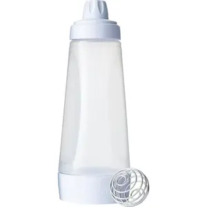 Pancake Batter Dispenser & Mixer with BlenderBall Wire Whisk for Cupcakes Muffins Crepes White Fast Smooth Battering Dishwasher Safe Thanksgiving tableware Value Pack Valentine's Day gift Christmas Gift Set Stock Up