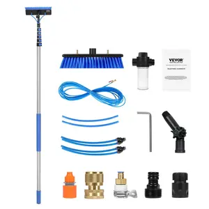 【FathersDayGift】VEVOR Water Fed Pole Kit,  , 36FT Solar Panel Cleaning Pole with Extendable Handle, 180° Rotatable Brush Head & 65.6FT Hose, Household & Outdoor Window Cleaner Tool for Caravan Solar Panel Deck