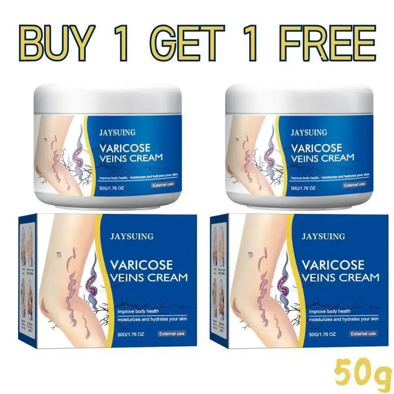 Jaysuing Varicose Veins Leg Relief Cream (50g) - Lightweight Body Moisturizer, Circulation Promoter for Swelling, Tired Legs Daily Care Lotion