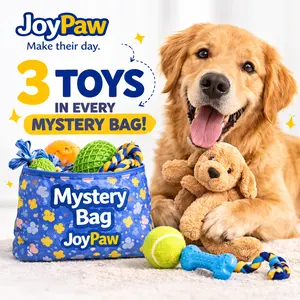 Dog Toy Mystery Bag with 3 Toys – Three Different Kinds of Fun, perfect for interaction between owner and dog, and the perfect gift for your pet.