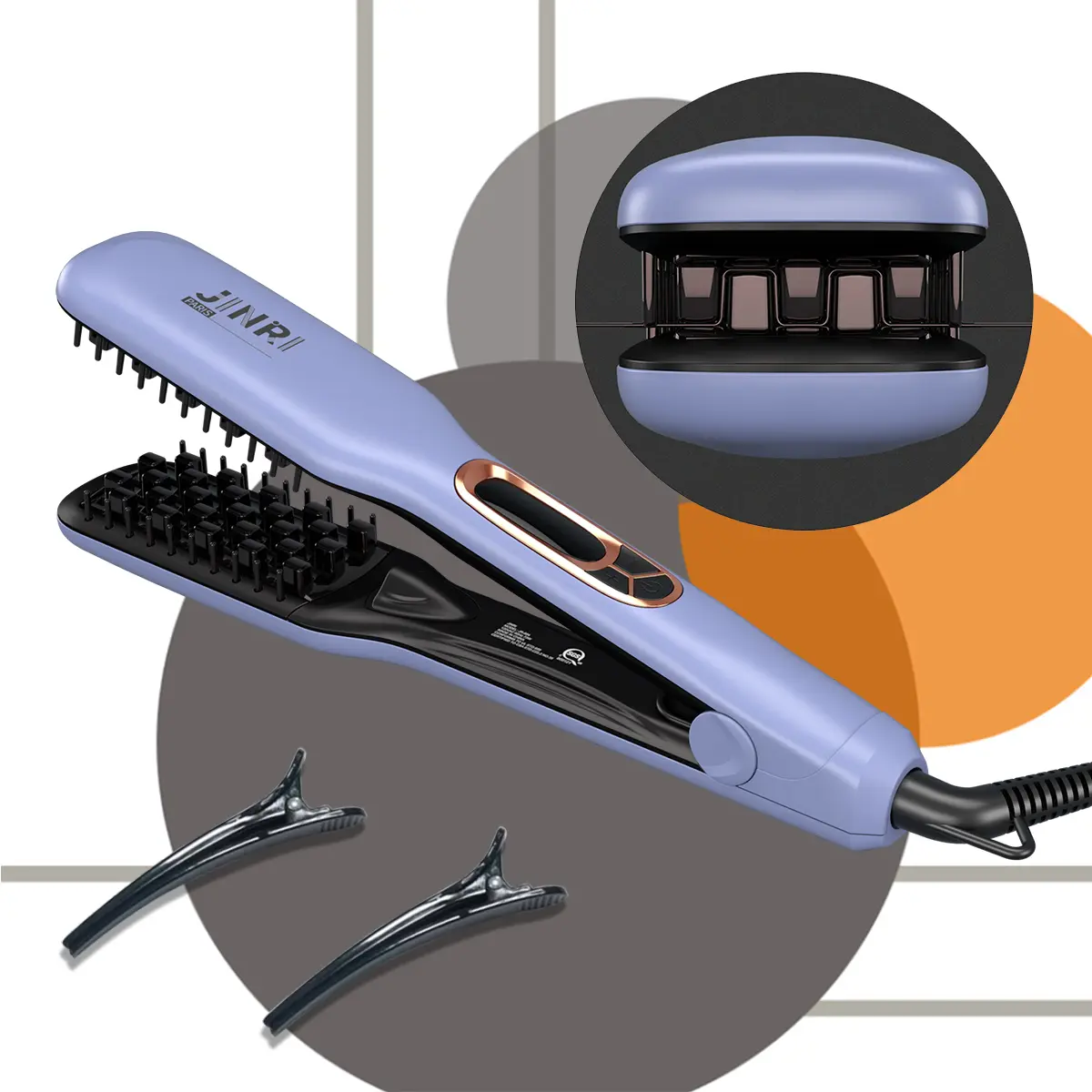 Hair Straightener, Pumped-Up Volume, Adjustable Temp, 360 ° Tail Rotation, Lasting Volume, Dual Voltage (100-240V), Volumizing Hair Iron, Purple, Multifunctional Styler tiktokshopbacktoschool,back to school,back to school haul