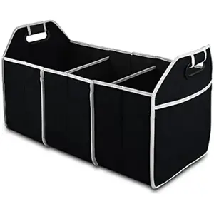1 Universal Car Trunk Storage Bag, portable and foldable 3-compartment storage bag, suitable for SUVs, trucks, vans and sedans, Car Trunk Organizer