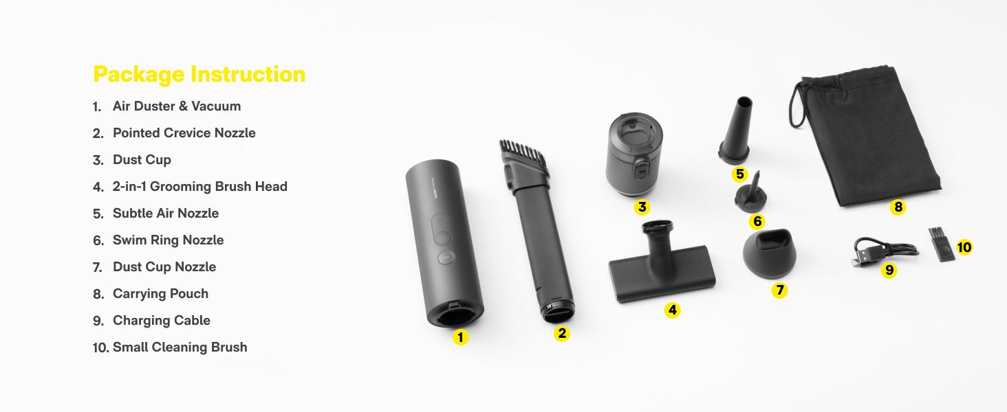 HOTO Cordless Handheld Car Vacuum Cleaner - 4-in-1 Portable Mini with 20000Pa Strong Suction & Electric Air Duster for Home, Office & Car Cleaning