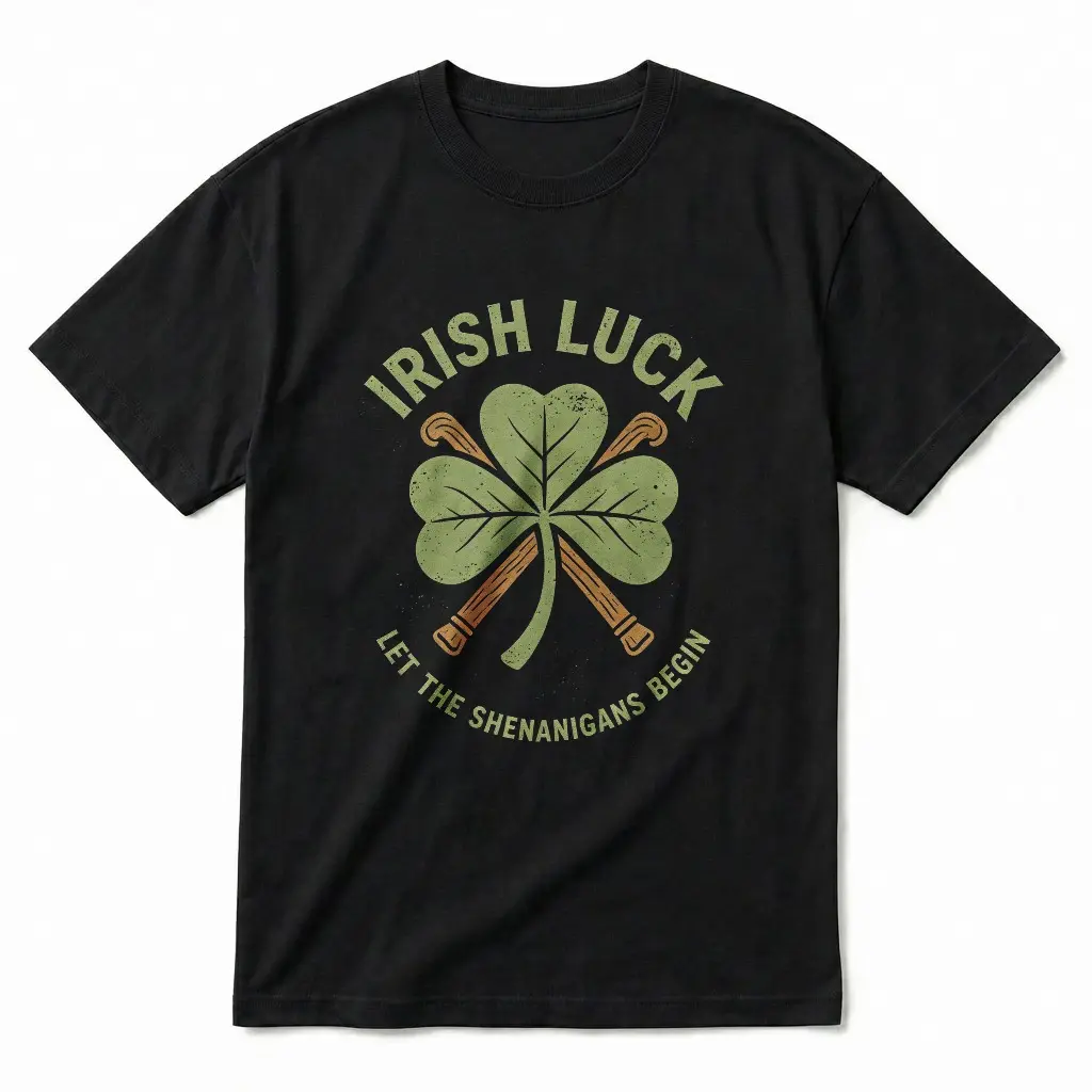 “Tee-Lucky Shamrock“ Unique Fashion Top Men's Summer 100% Cotton Breathable Casual Crewneck Graphic T-Shirt