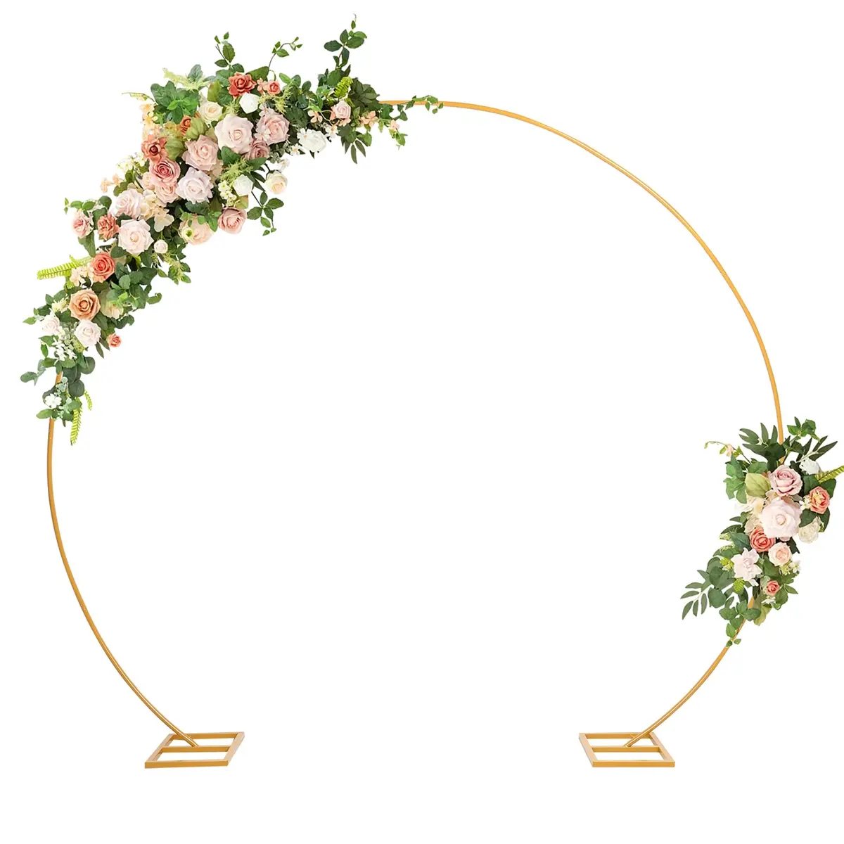 8.2ft Large Metal Circle Balloon Arch Stand Kit, Metal Arch Accessories for Decorating Birthday, Anniversary, Baby Shower Events, Photo Background Prop, Festive Party Supplies, Flowers, First Birthday