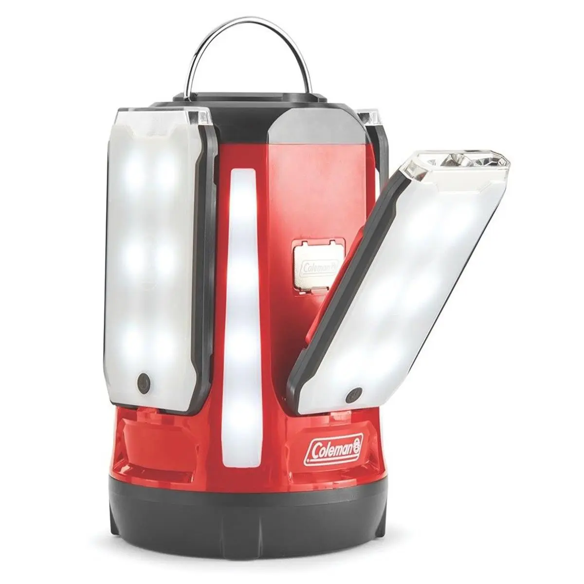 Coleman Quad Pro 800 Lumens LED Portable Panel Lantern - Rechargeable Camping Gear with Foldable Handle, Magnetic Panels, Multiple Modes, Quad System, Individual Controls, USB Charging Port, Built-in Flashlight for Camping, Hiking