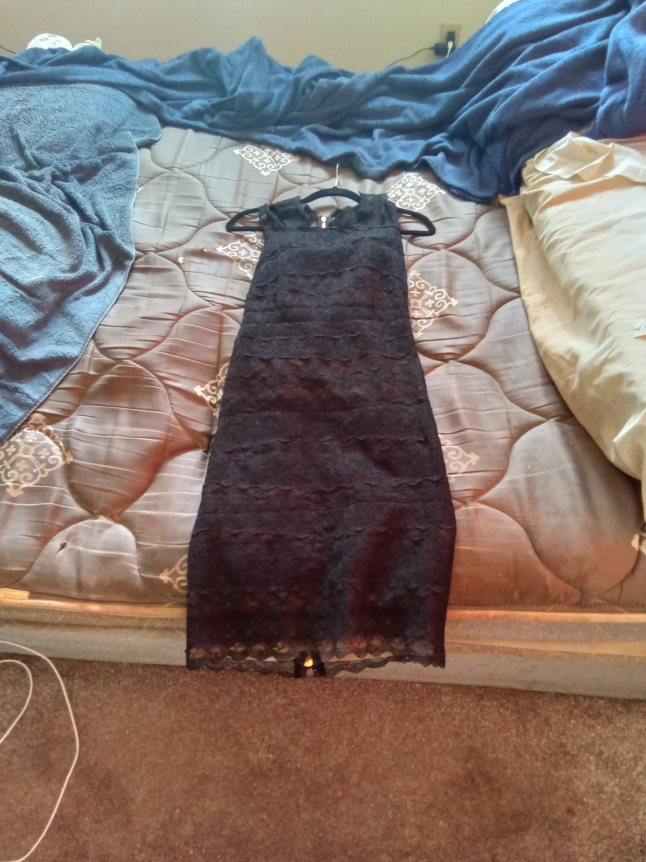 Alexander McQueen Black Lace Dress size M