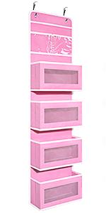Over The Door Hanging Organizer 4 Large Compartments | Bedroom Closet Nursery Storage Rack | Space Saving Toys Clothes Accessories Organizer