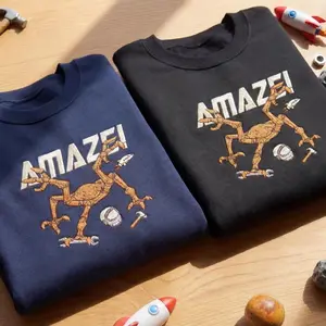 Amaze Rocky Project Hail Mary Sweatshirt, Embroidered Sci-Fi Book Lover Gift, Space Engineer Hoodie, Andy Weir Fan Apparel, Alien Robot Top